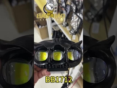 3 LED Owl Style Alumínio preto Motorcycle LED HeadLight Spot Lamp