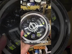 7 polegadas de branco amarelo faróis de motor LED alumínio 12V impermeável IP67 IP68