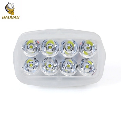 8 LED 12V Cássaro de plástico branco de cores múltiplas para faróis LED de motocicletas