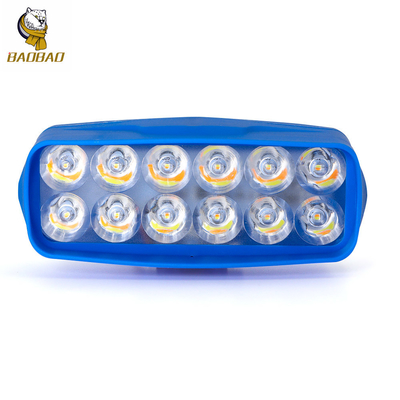 Capa azul de plástico 12V Branco Amarelo Flash Spotlight de moto