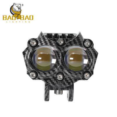 Capa de fibra de carbono Branco Amarelo Flash Alumínio LED Luzes de motocicleta