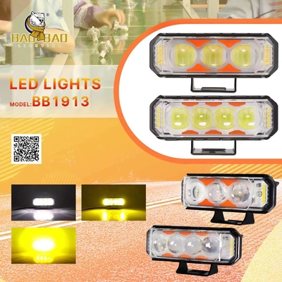Estilo retangular Amarelo Azul Vermelho Branco Alto brilho Spotlight de motocicleta