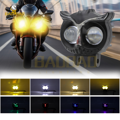 Forma de coruja Alumínio Branco Amarelo Dual Color Motorcycle LED Fog Light
