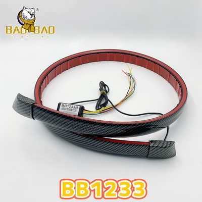 Lâmpada de carro de fibra de carbono Lâmpada traseira de barra de luz de decoração Peças do porta-bagagens Luz LED Peças de automóveis