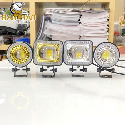 Alumínio Branco Amarelo Flashing 12V 24V Motocicleta Lâmpada RGB Anel LED Luz de nevoeiro